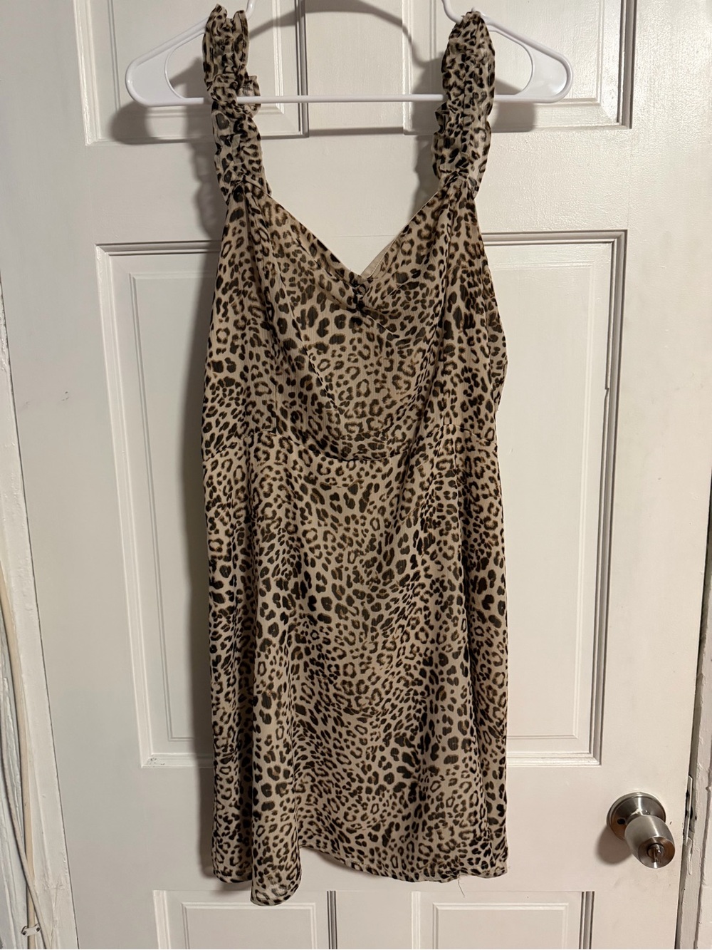 All in Favor Leopard Print Mini Dress - Beige & Black